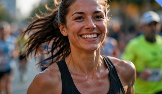 Atleta correndo em prova de rua